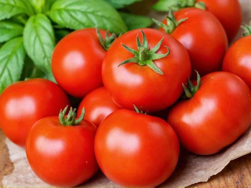 Fresh tomatoes and basil for pizza sauce
