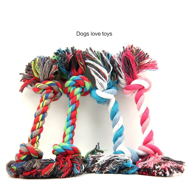 

Amazon hot selling knitting cotton rope pet dog chew toy biting bones