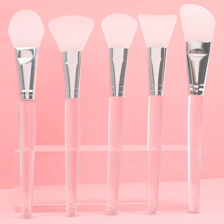 

Soft Silicone Head Mask Brush crystal white clear transparent Makeup Brush Adjustable Film Stick facial care brush