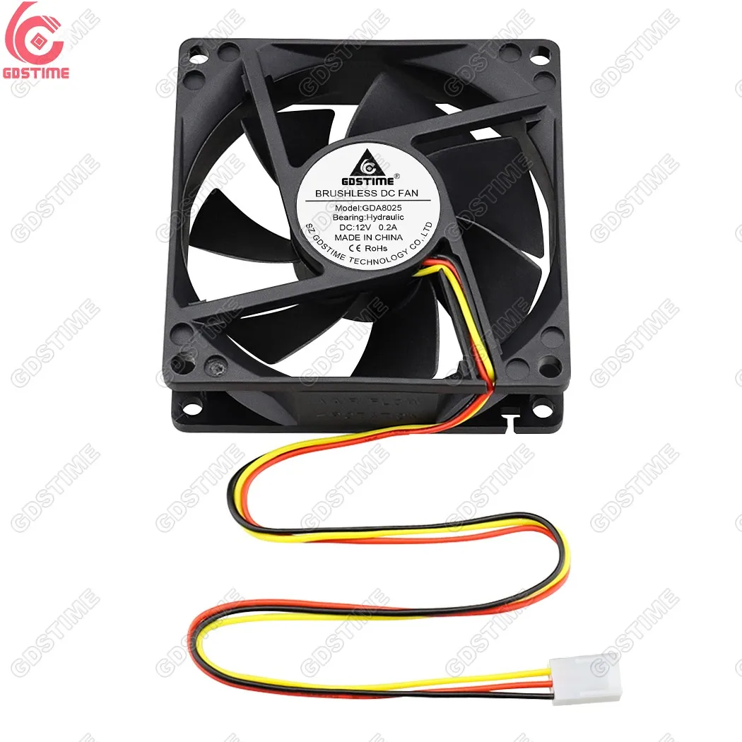 

Gdstime GDA8025 DC 12V 80X80X25mm 80mm Hydraulic bearing Fans DC Axial 3P FG Function PC Computer Cooling Cooler Dc Case Fan