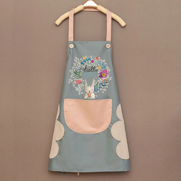 

Wholesale Kitchen Waterproof Oil-Proof Summer Household Can Wipe Hands Cute Fashion New Apron Female
