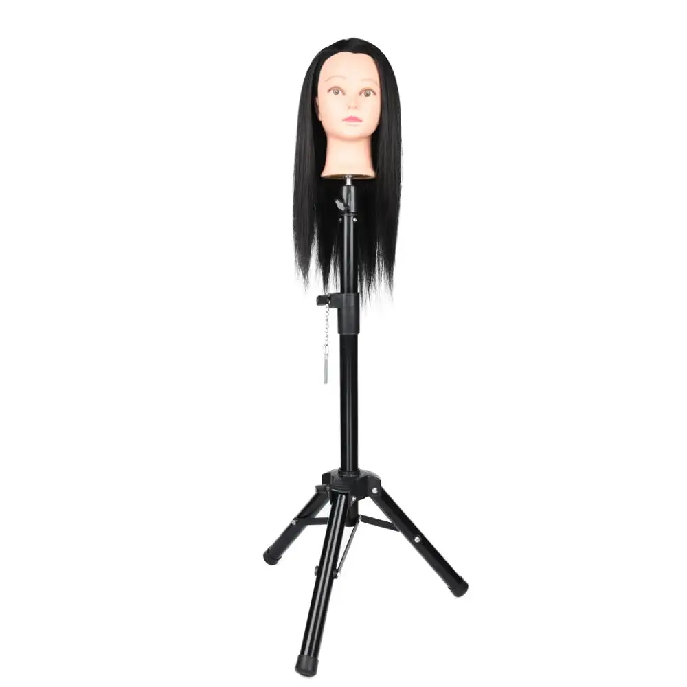 

Leeons Hair Salon Excellent Steel Mannequin Tripod Stand Adjustable Wig Stand Hairdressing training Head Clamp Holder, Black