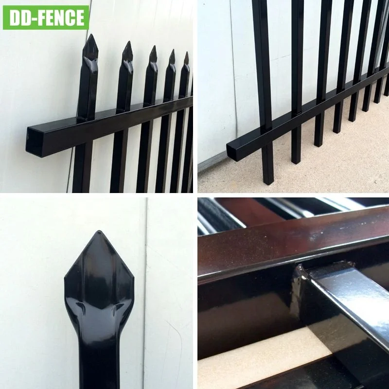 

1.8 m 2.1m 2.4m Height Powder Coated Galvanized Steel Crimp Pressed Spear Top Security Fence for School Factory Railway