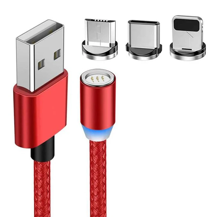 

Magnetic Charging Cable 3-in-1 Nylon Braided Cord Magnetic USB Charger Cable