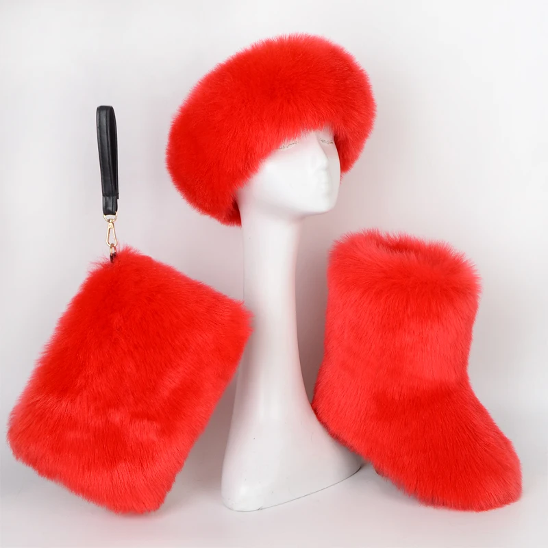 

Beautiful fashion women fur headband purse bag slipper boots, Different colors