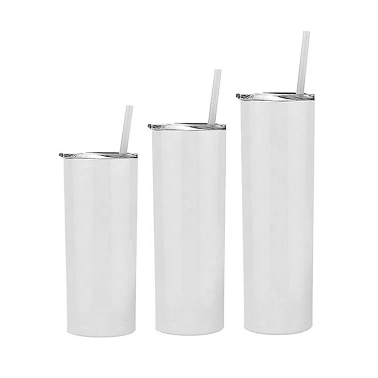 

Straight not tapered sublimation blanks tumbler 12oz 15oz  30oz sublimation straight skinny tumbler with straw