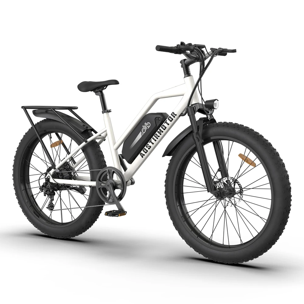 

US Warehouse Step Thru 26 Inch Fat Tire 750W Ladies Ebike With Full Suspension Fork