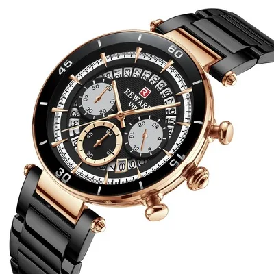 

Reward Sports Chronograph Men's Watches Three Eyes Six Needles Calendar Waterproof Wristwatch Luminous Multifunction Watch, 5colors