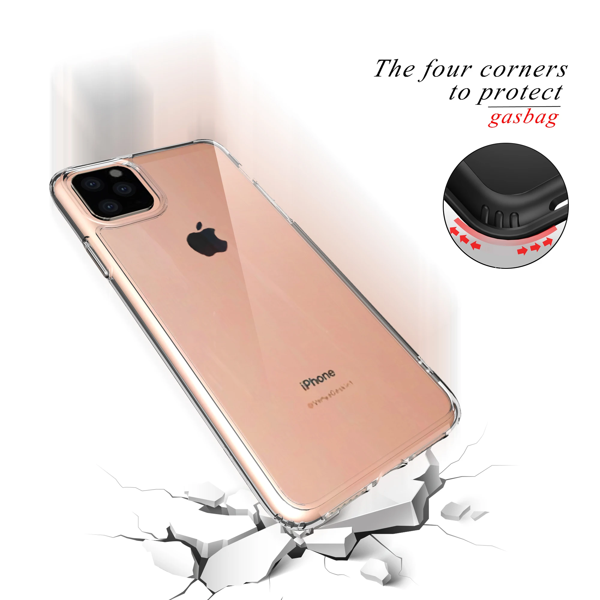 
D9element Custom Glass Clear Phone Case Cover Designers Blank Cell Phone Case for IPhone 11 