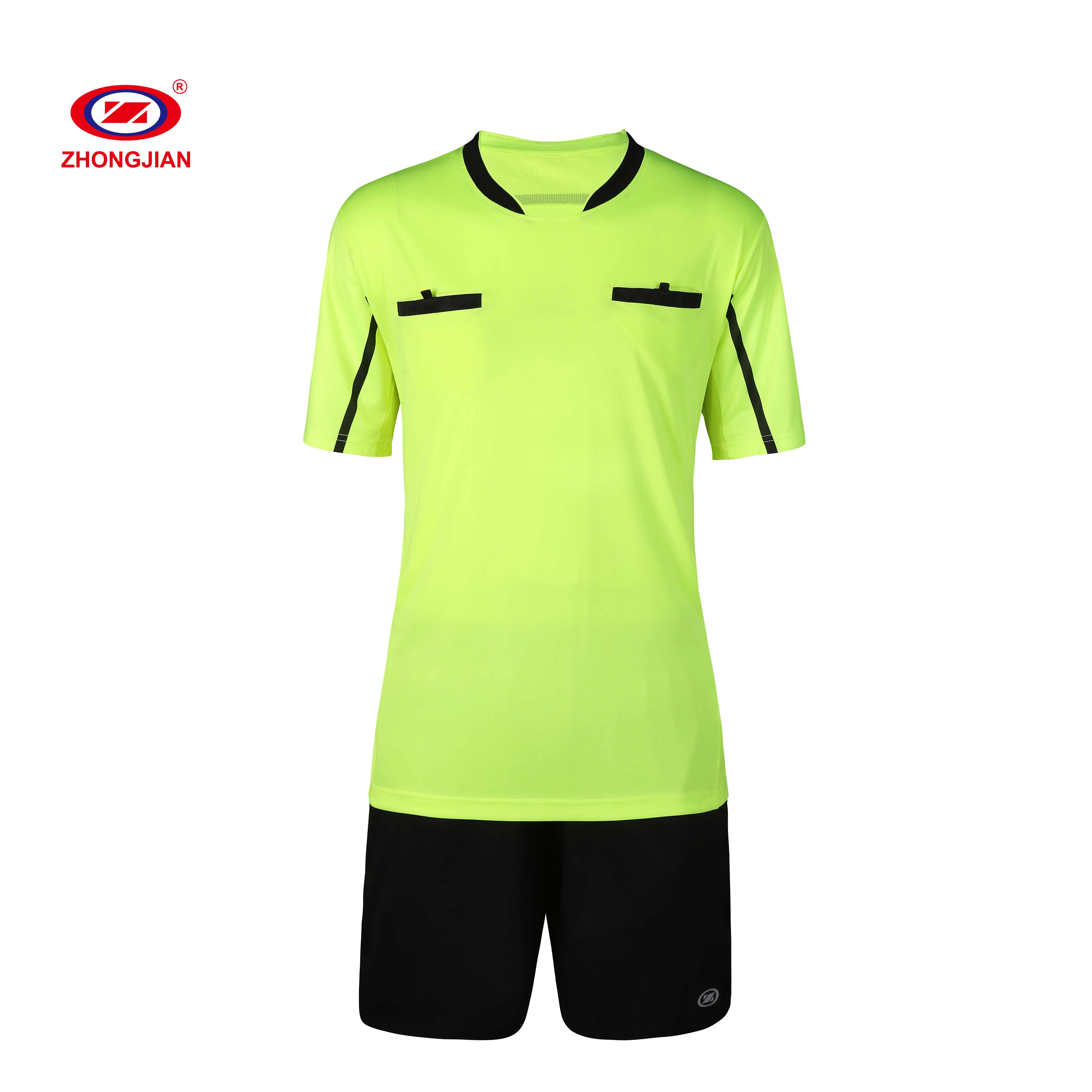 

New Arrival Custom Design 100% Polyester soccer referee Uniform for game