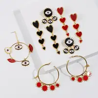 

Gold Stud Earrings for Women Evil Eye Earrings Jewelry 2019 Statement Heart Earrings Party Gift Drop Shipping