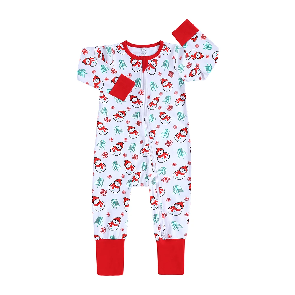 

printed baby christmas romper cotton jumpsuits boys girls clothes bamboo baby romper zipper, As picture