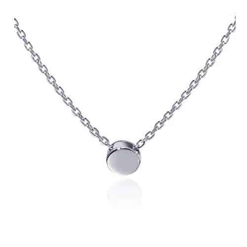 

Hot Sale In Amazon 925 Sterling Silver Tiny Dot Necklace Round Circle Rose Gold Necklace for Women Gold Necklace Jewelry