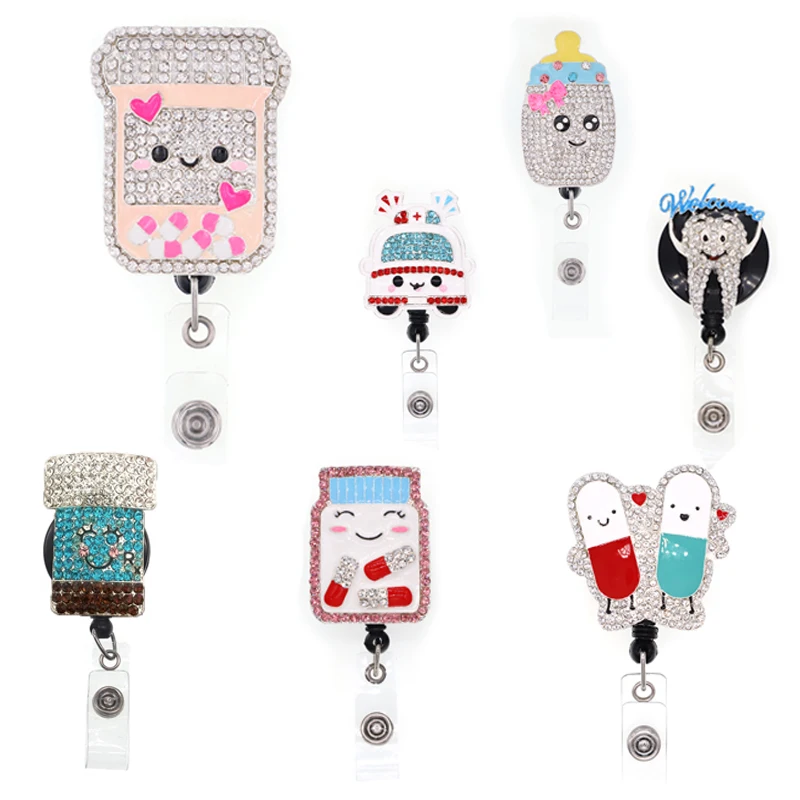 

Medical Badge Holder Cute Style Pill Doctor Nurse Awareness Retractable Badge Reel/Holder, All kinds of color