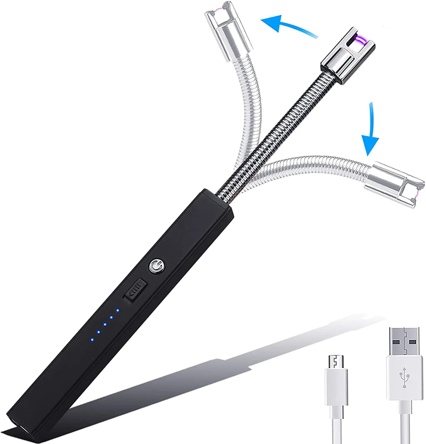 

2021 Factory Direct Square Electric Lighter USB Rechargeable Plasma Grill Lighter LED Battery Display Safety Switch