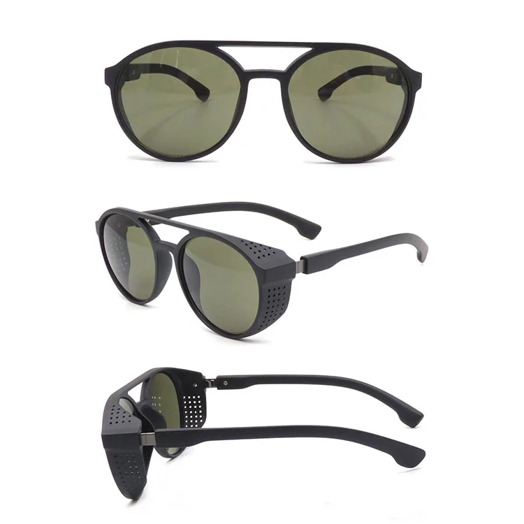 

New Arrival Classic Retro Sunglasses for Men and Women, Double Beam Steampunk Round Shades Eye Protective Sunglasses