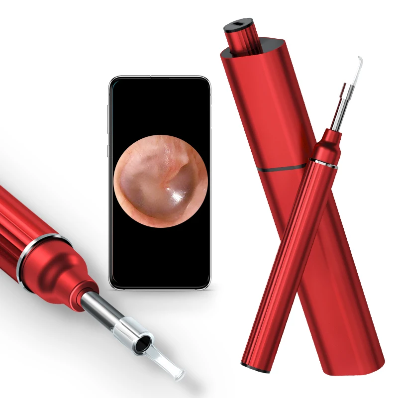 

Inskam P40 Pro 3.9mm HD wifi visual earwax clean tool ear spoon, Red/black/green color