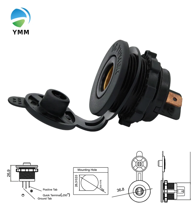 Ymm 12v 24v Dc Extension Power Outlet Socket Car Charging Socket For Cars Boat Motorcycles Buy