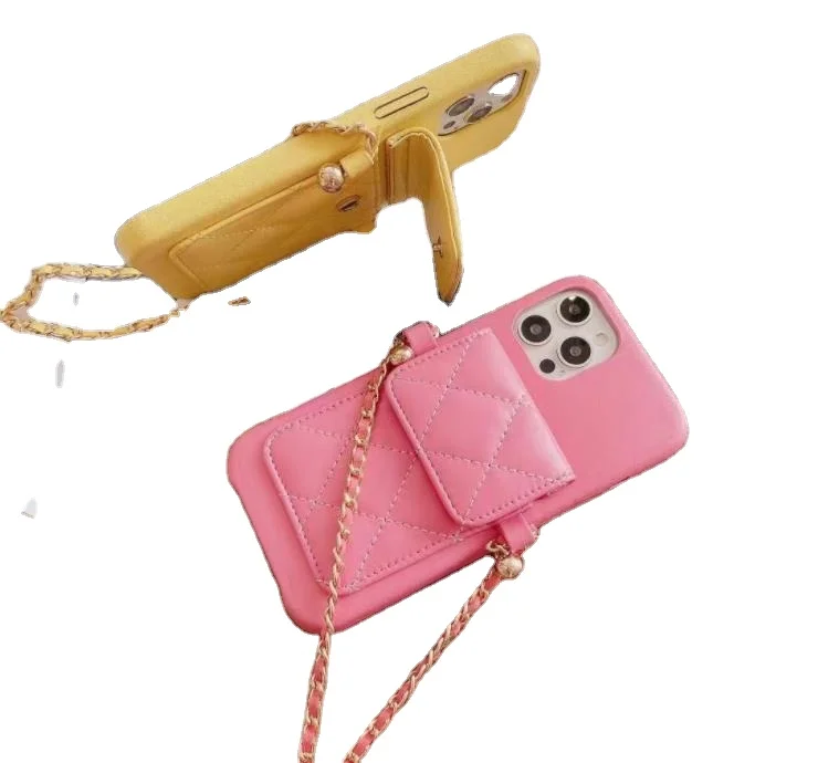

luxury brand designer purse phone cases for iphone 12 pro max, for iphone 12 case with crossbody long chain, 5 colors