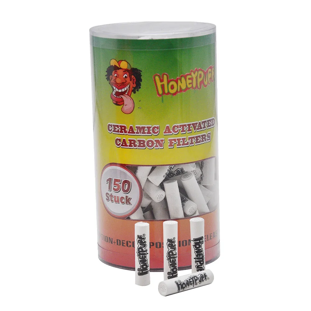 

HONEYPUFF High filtration 150 Filters 9 MM Active Charcoal Pipe Filter Pre roller Suit For Metal or Natural Wood Smoking Pipes
