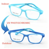 

Colorful UV Photochromic glasses frames no screw changing colors TR90 Rubber flexible optical frame kids