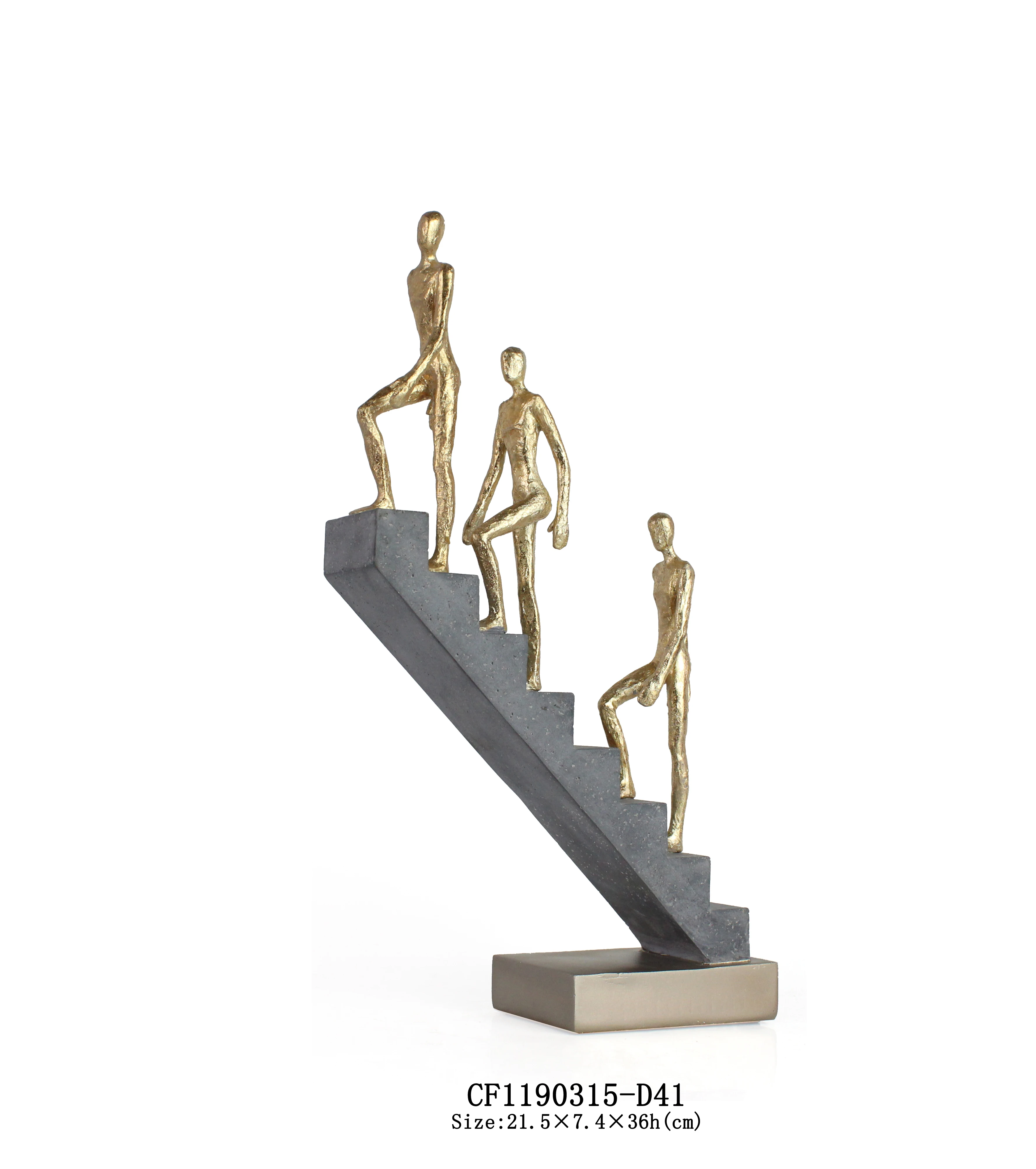 Wholesales luxury resin craft walking man with ladder for home decoration details