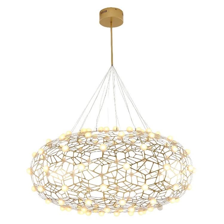 guangdong energy saving new hollow design stainless steel indoor chandelier led pendant lamp