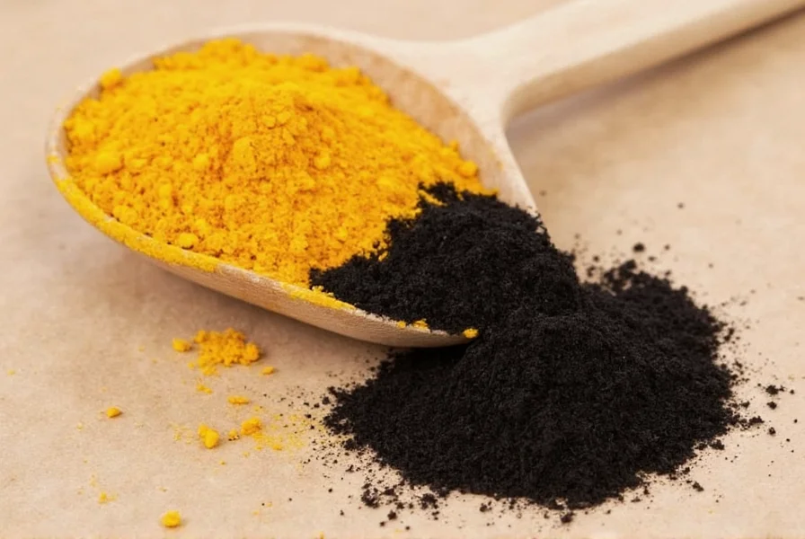 Black turmeric rhizomes showing distinctive blue-black color compared to yellow turmeric