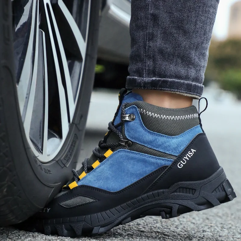 

GUYISA High-quality new safety shoes non-slip wear-resistant rubber sole safety work shoes for young men