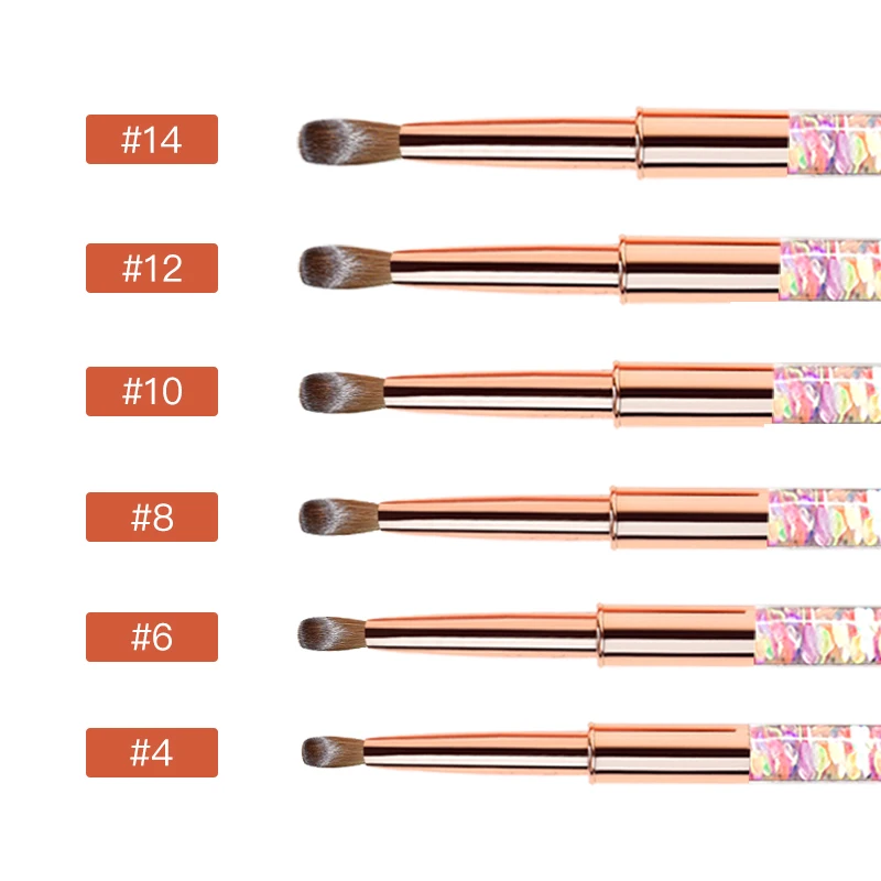 

Custom Logo Rose Golden Acrylic Nail Brush Colorful Liquid Metal Handle Acrylic Brush Pure Kolinsky Sable Szie #8 To #24, Customized