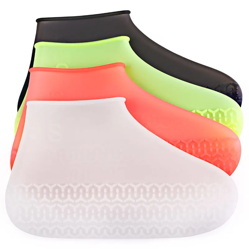 

Waterproof Overshoe Shoe Cover Rain Boots, Silicone Rubber Rain Shoe Covers, Clear black/clear/peachy/fluorescent yellow