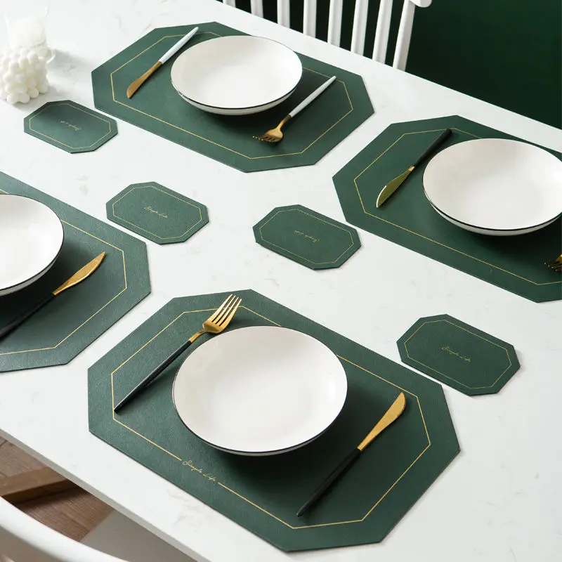 European Style Round Placemat Upscale Leather Heated Placematse Food