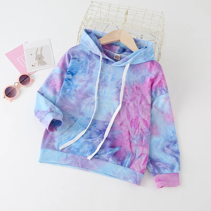 

Drop shipping children winter sweatshirt kids tie dye hoodie blank children hoody