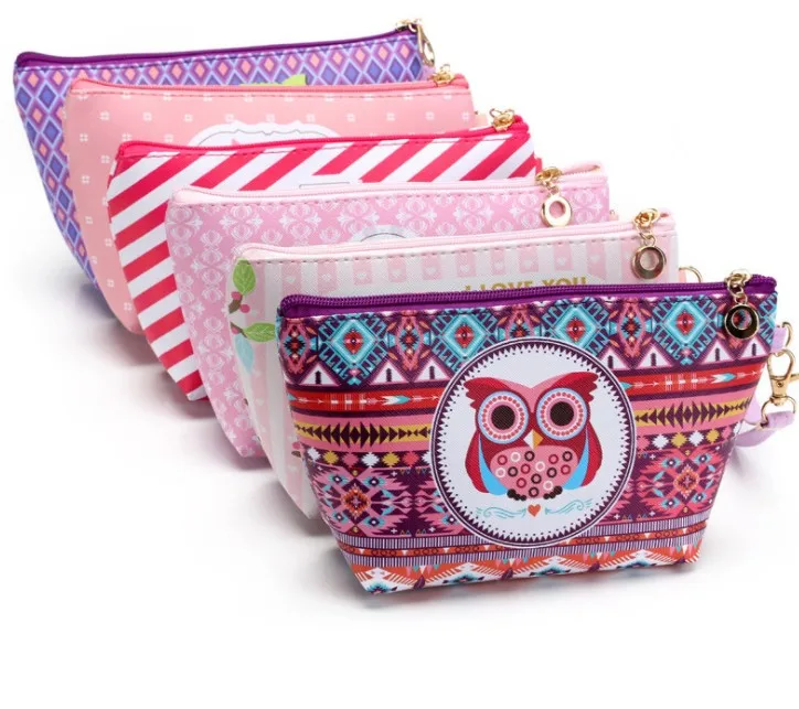 

Women animal owl print coin purse cute print cosmetic bags, 6 colors(pls see below color cards)