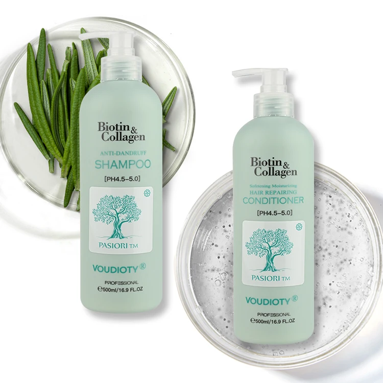 

In stock sulphate free deep cleaning hair scalp biotin & collagen Anti-dandruff herbal natural shampoo and conditioner set