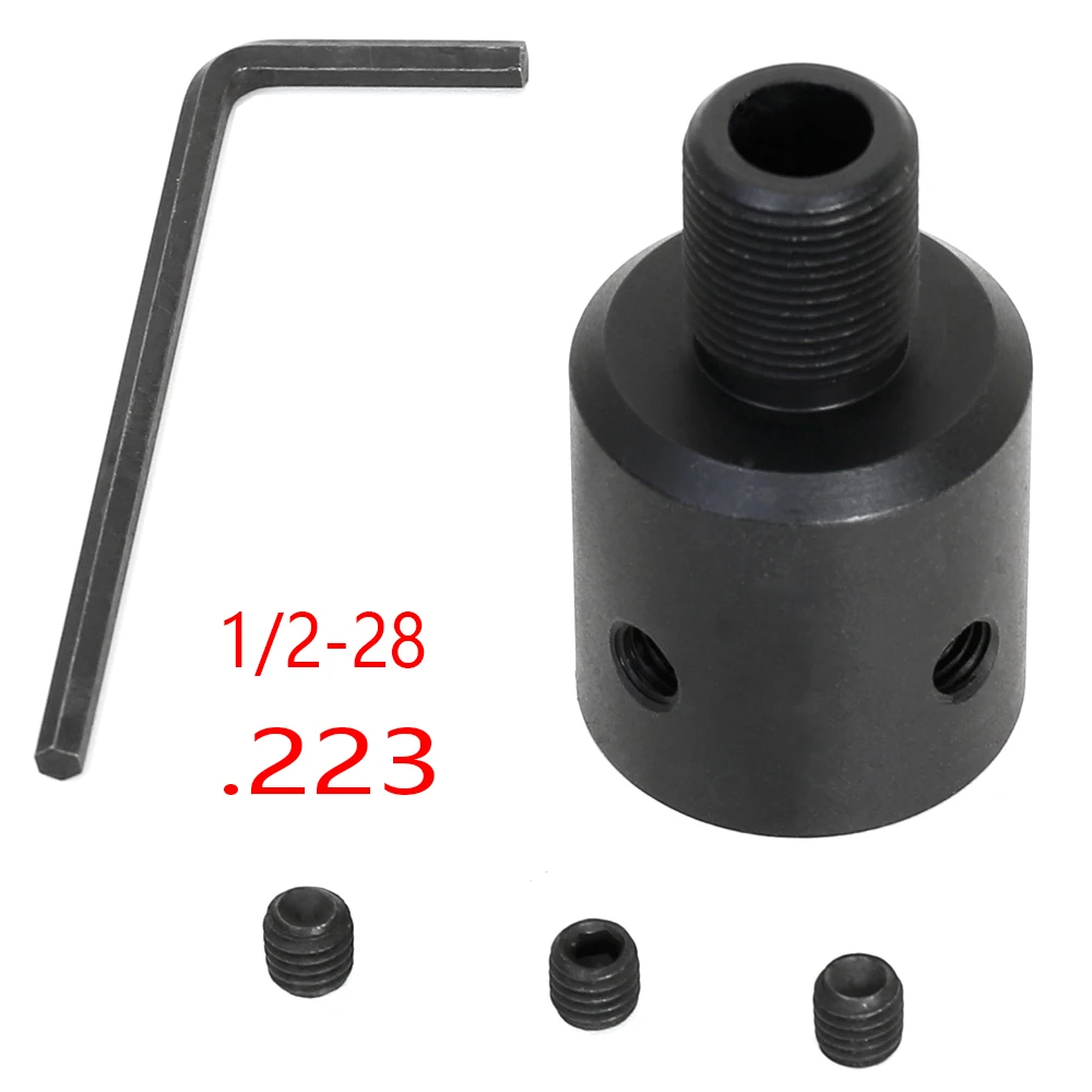 

1022 10/22 Aluminum Ruger .223 .308 Muzzle Brake Adapter 1/2x28 & 5/8x24 .750 Barrel End steel Thread Protector Combo, Matte black