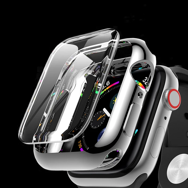 

BOORUI 40mm series 4 watch case For apple watch cover fashion case for apple watch 44mm protective cover, Gold, rose gold, black, pink, gray, red, blue, white