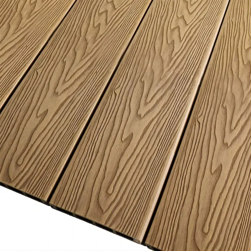 

Outdoor Wood Deck Flooring: WPC Composite Decking with 3D Embossing Waterproof Features and Wooden Grain for Decks