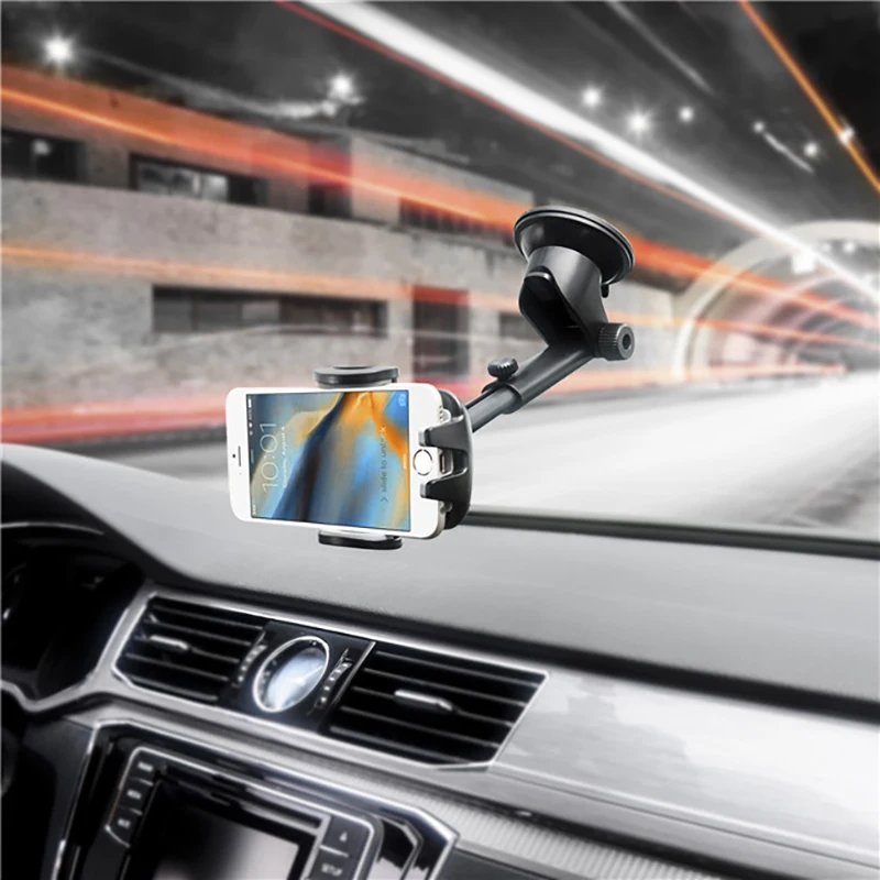 

Taiworld Hot Sale Telescopic Arm Car Dashboard Mount Windshield suction cup phone holder 360 Rotation Phone Bracket