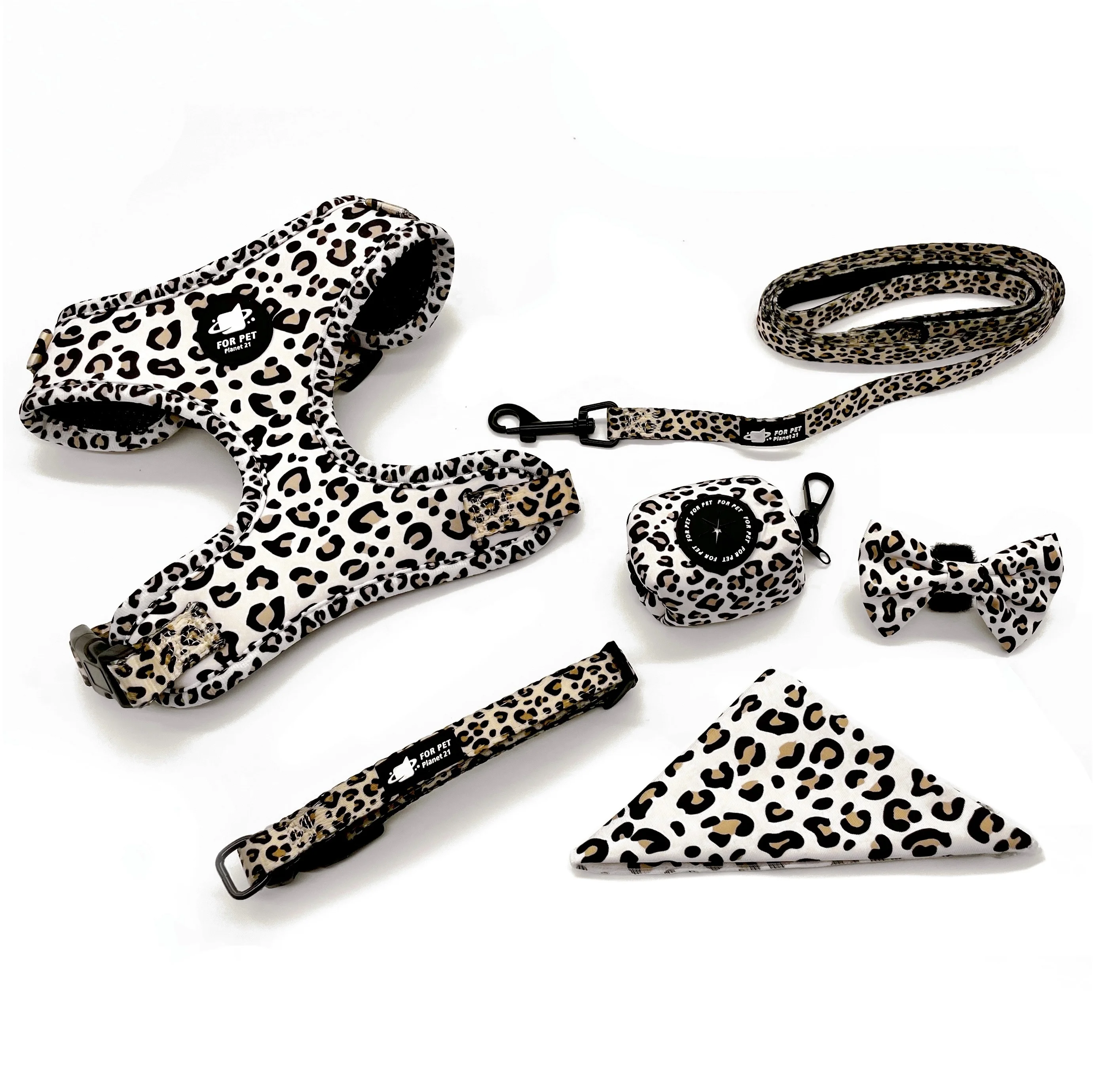 

Professional Custom Dog Collar Harness Leash Set With Bow Tie In Stock Adjustable Luxury Dog Harness Set