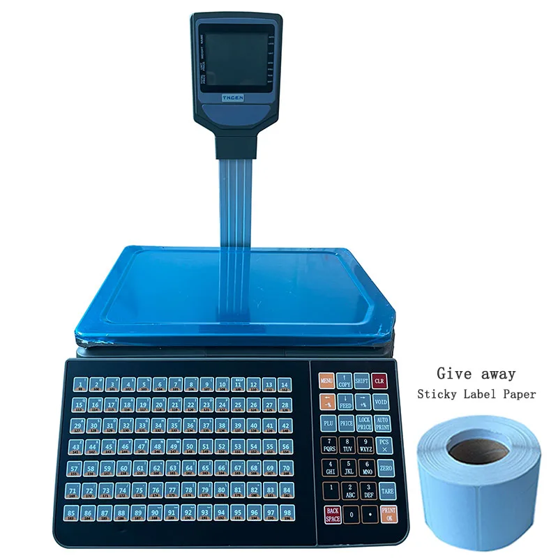 

LCD Retail Double Display RS232 RJ45 Receipt Print Scale Digital Weighing Display Digit Scale Weigh Electron Barcod Scale