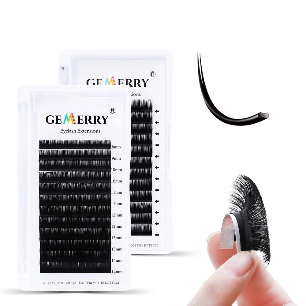 

GEMERRY New Matte Ellipse Flat Eyelash Extensions Individual Mink 0.15 0.20 Softer Ellipse Flat Lash Split Tips Lash Volume