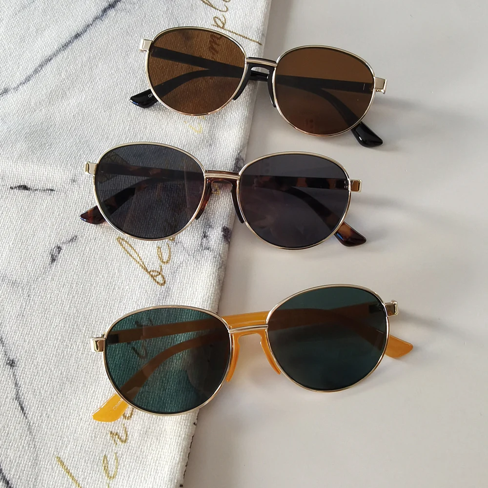 

VIFF HM19489 Men Fashion Sunglasses Retro Unisex Design Quality Standard Fashion Keyhole Eyewear Round Sunglasses Mens River