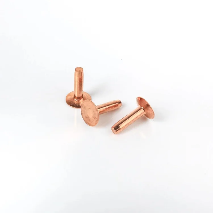 
Brass Rivet Flat Head Solid Copper Rivet and Burrs for Leather 3.4x14.5mm 