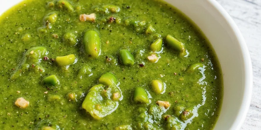 Classic green pepper relish in jar
