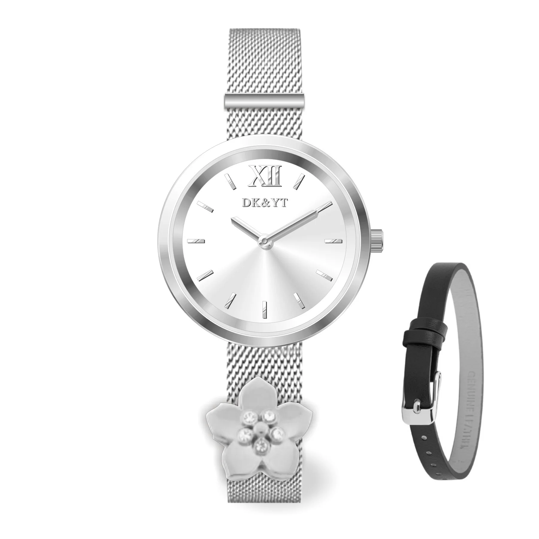 

Stainless Steel Mesh Strap Sunray Dial Design Watch Gift OEM 3ATM Waterproof Chain Women Watch Set Luxury, Customized colors accepted