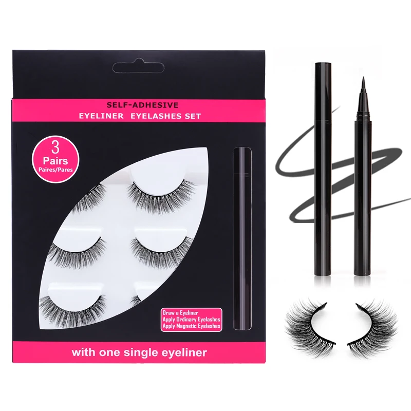 

2021 Hot Wholesale faux Mink Eyelash Mink effect 3D silk Lashes false eyelashes, Black color