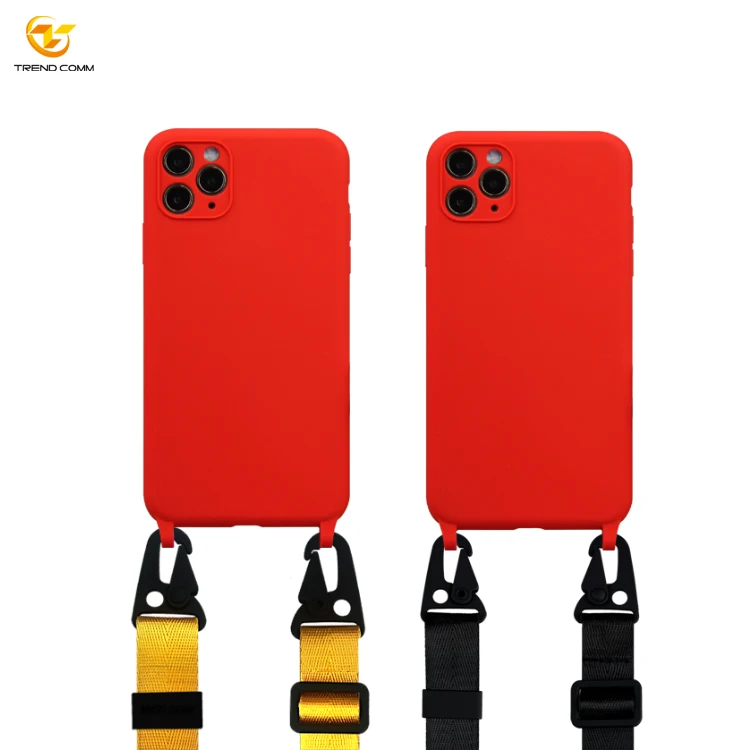 

Casing Custom Silicone Detachable Necklace Precise Camera Protection For iPhone 11 Pro Max Crossbody Phone Case
