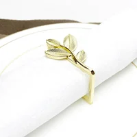 

gold plated metal leaf napkin ring