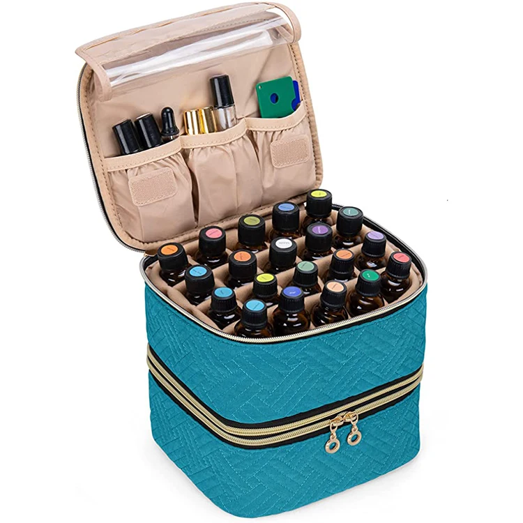 

essential oil carry case 12 bottles carrying storage case travel manicure bag with two layer pocket female bag essential oils, Custom,oem